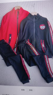 毛圈圈棉刺绣草字母开衫卫衣松紧高腰卫裤两件套装