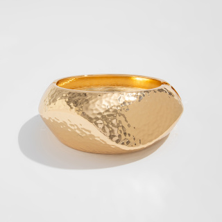 欧美跨境饰品 不规则合金宽版Bracelet 时尚感水滴光面几何手镯