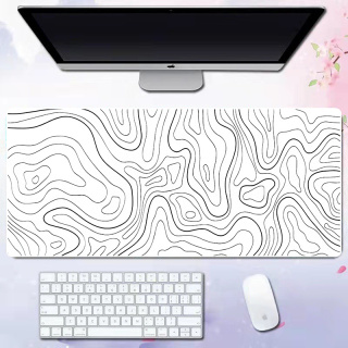 线条抽象纹理鼠标垫跨境亚马逊学习垫大号锁边书桌垫流体电竞学习